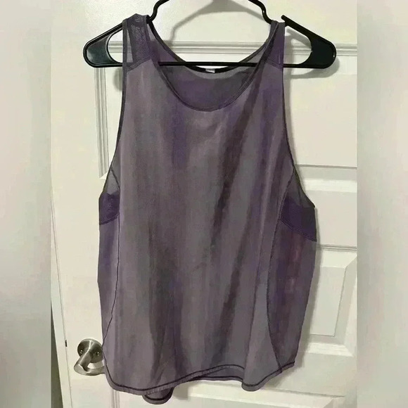 Lululemon Sculpt Tank Top Purple White Spray Dye Ink Singlet Run Mesh Size  8 - Picture 4 of 9